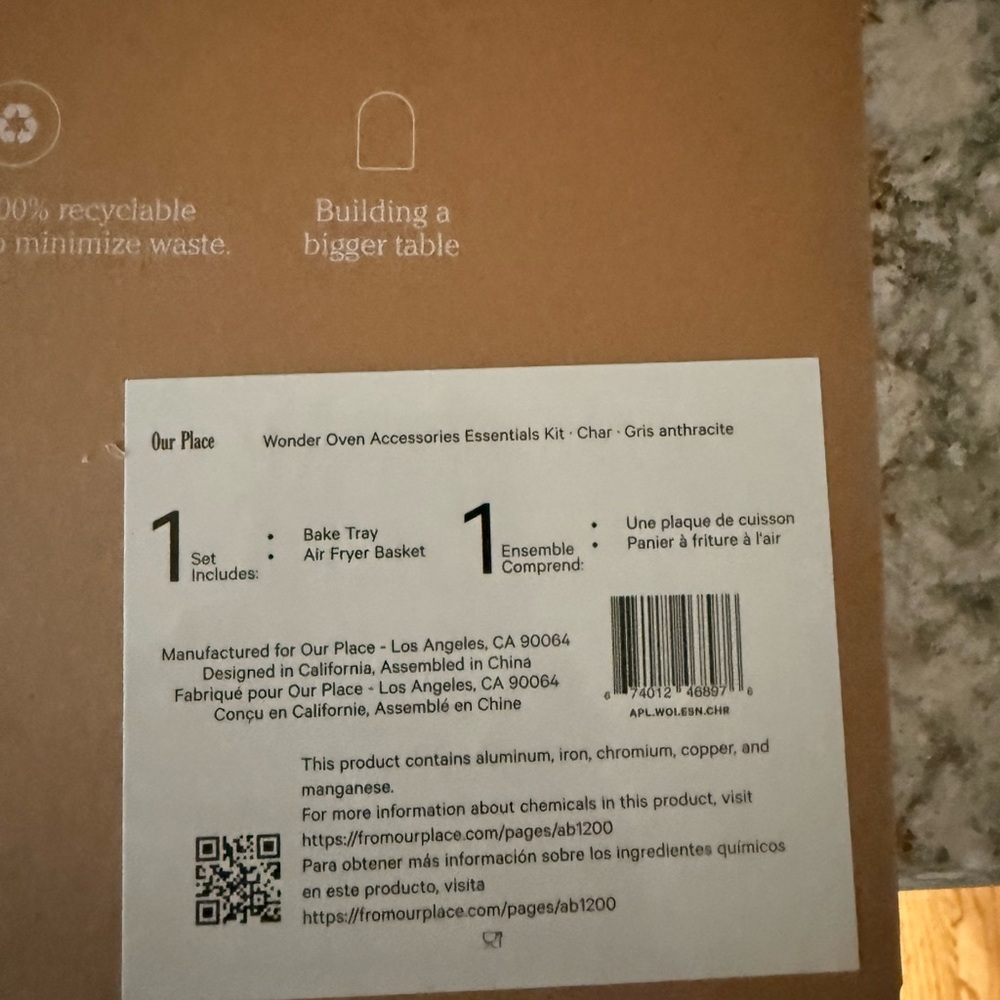 Our Place wonder oven accessories essential kit..  bake tray & air fry basket